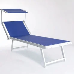 Lettino prendisole in alluminio blu Maiorca