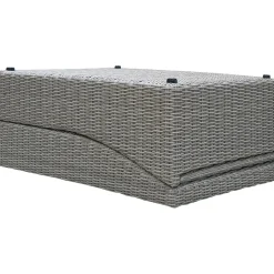 Lettino prendisole pieghevole e reclinabile in acciaio e wicker grigio