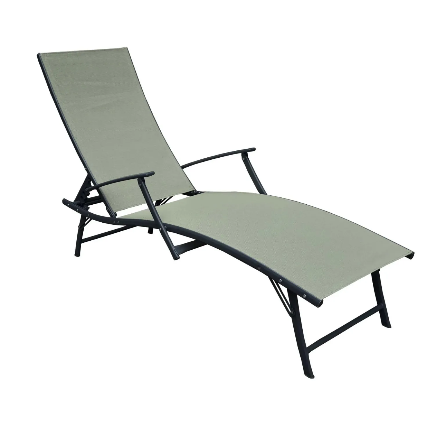 Lettino prendisole pieghevole acciaio e textilene 182x60 cm H 93 cm antr