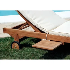 Lettino prendisole pieghevole in teak