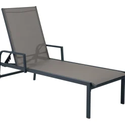 Lettino reclinabile Fernbrook in acciaio taupe