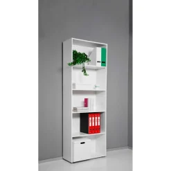 Liberia 5 vani in truciolare 200x69x35 cm bianco