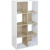 Libreria 8 vani in pannello truciolare Bianco-Sonoma 60x30x120 cm