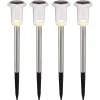 Luci solari da giardino LED in acciaio inox Ø 54 mm 3500K Set 4 pz
