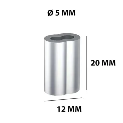 Manicotti serracavo doppi in alluminio Ø 5 mm 4 pz