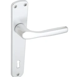 Maniglia alluminio con placca foro patent argento