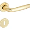 Maniglia Mil alluminio con rosette e bocchette patent ottone lucido