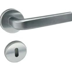 Maniglia per porta Torcia in alluminio con rosette cromo 13 cm