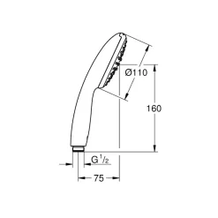 Manopola doccia a 1 getto Grohe Vitalio Start 110