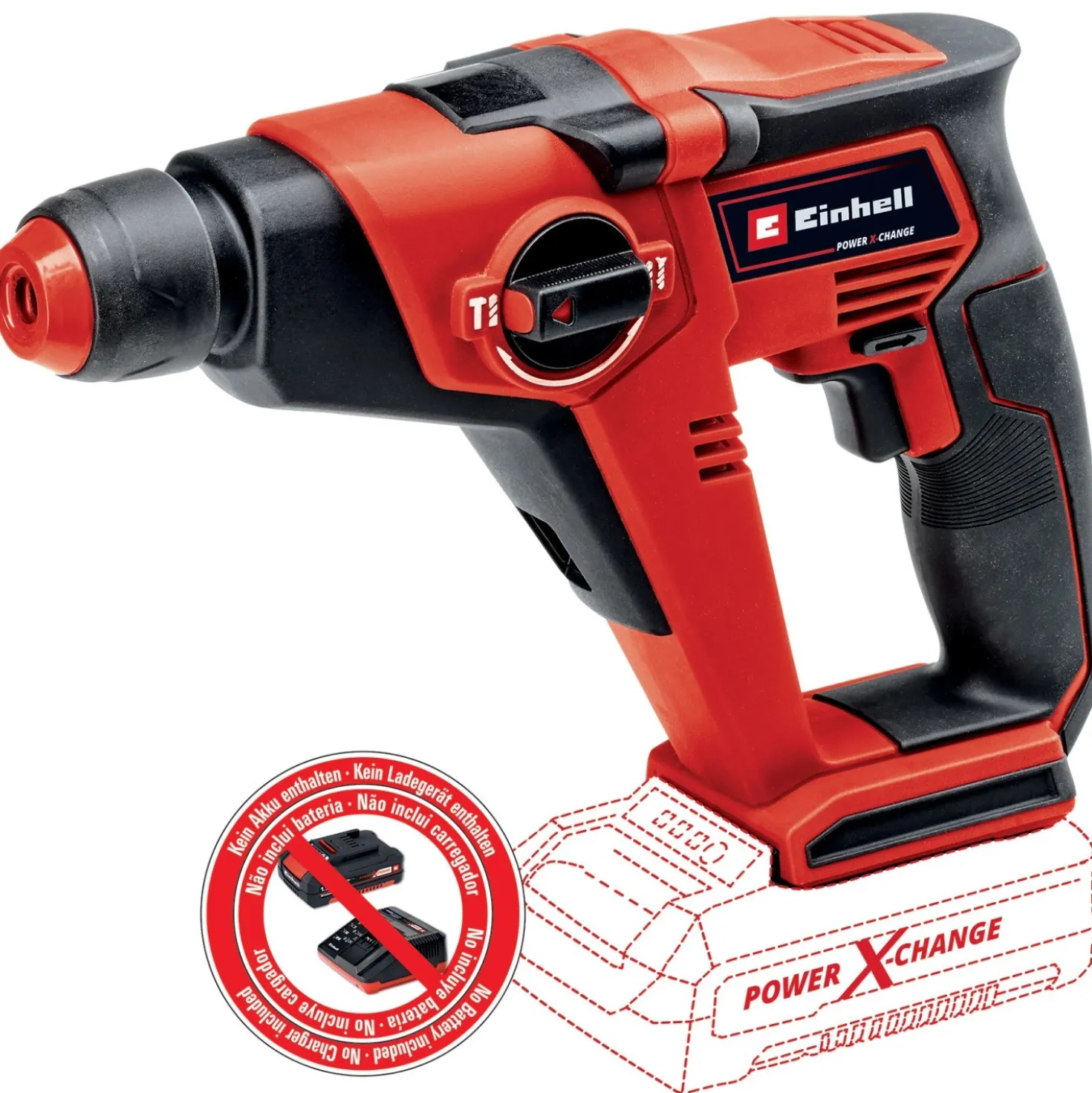 Martello tassellatore a batteria Einhell TE-HD 18/12 Li - Solo corpo macchina