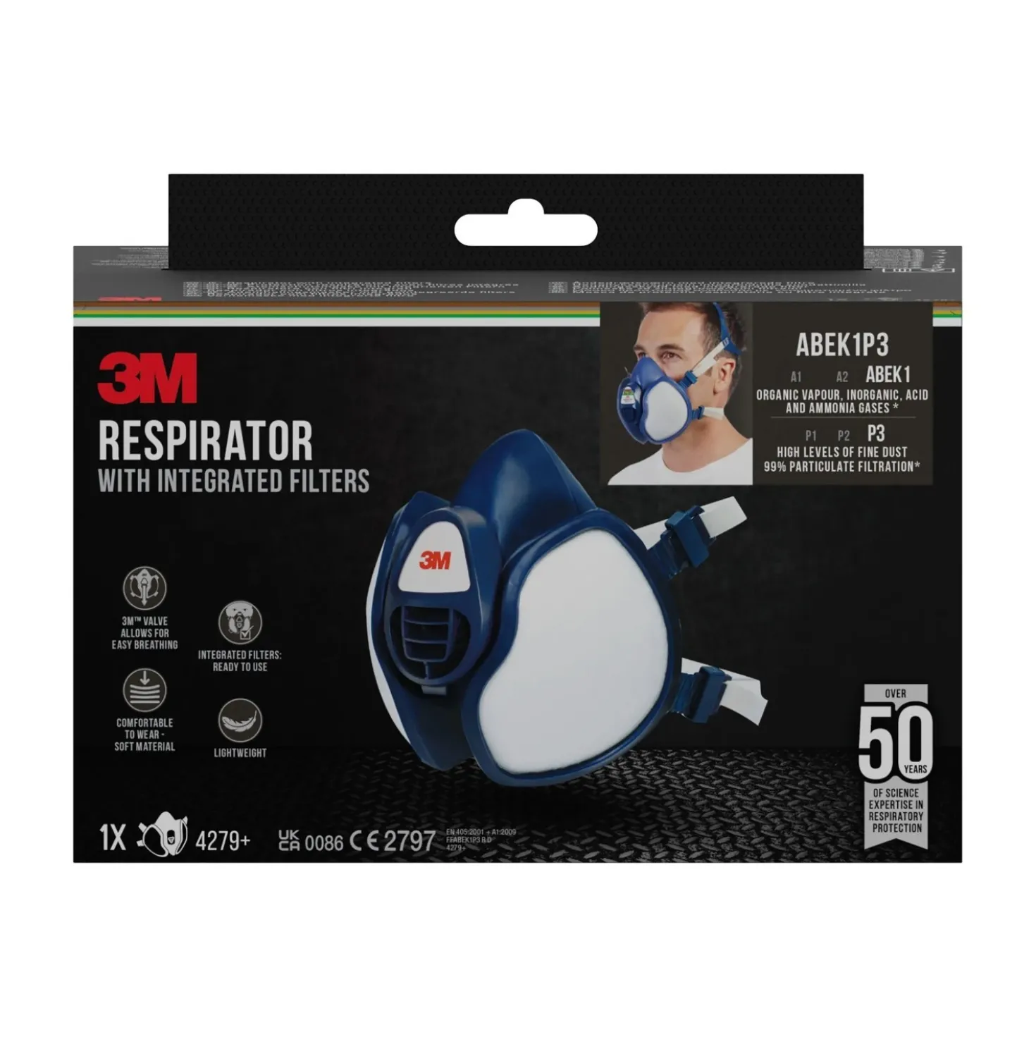 Maschera 4279 + ABEK1P3 3M Blu scuro 1 pz