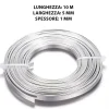 Matassina da 10 m di filo in alluminio piatto argento