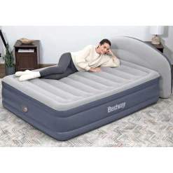 Materasso matrimoniale LoungeLux™ con testiera 2,29x1,52x84 cm grigio
