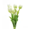 Mazzo tulipani finti in gomma 39 cm bianco 7pz
