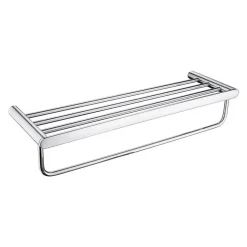 Mensola bagno a coste Idrostile 628x121 mm cromo