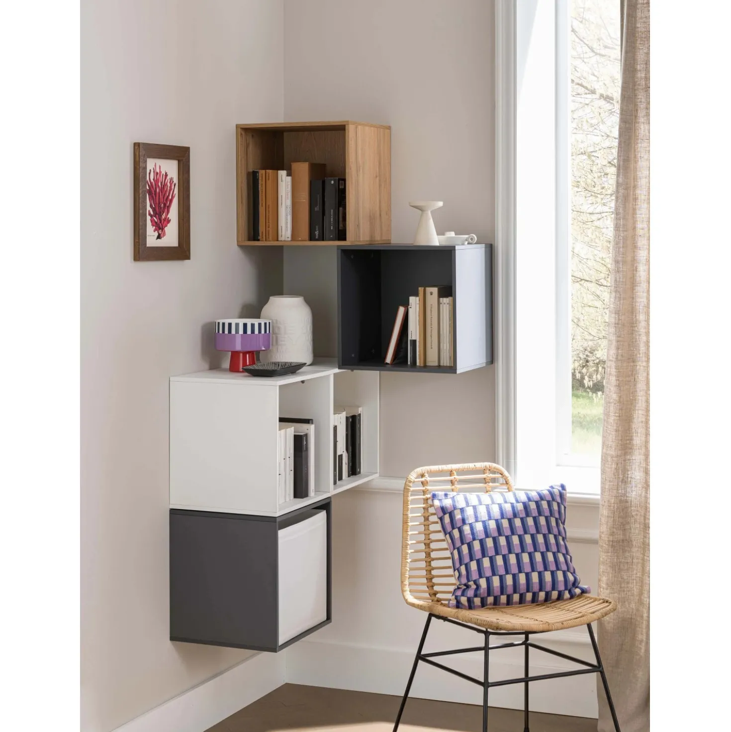 Mensola Cubix Format in legno bianco opaco