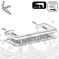 Mensola doccia frontale Fusion bianco