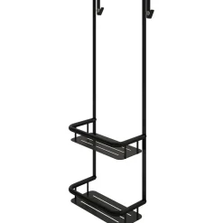 Mensola doccia Idrostile con ganci 276x762 mm nero