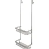 Mensola doccia Idrostile con ganci 276x762 mm acciaio spazzolato