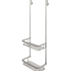 Mensola doccia Idrostile con ganci 276x762 mm acciaio spazzolato