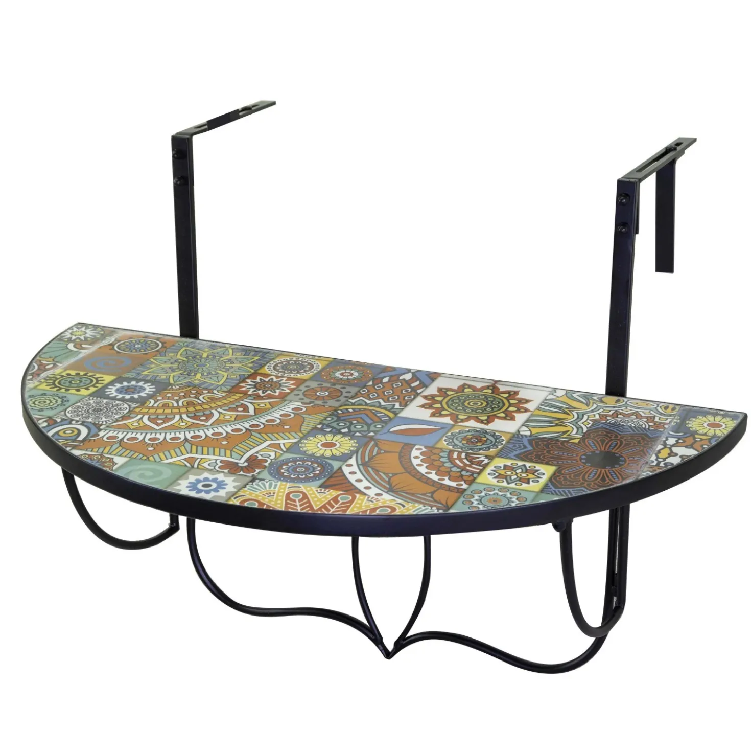 Mensola mosaico Galatone in metallo 74x38/61 cm H 57 cm