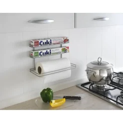 Mensola porta rotoli carta cucina a 3 piani Roll-It trattamento polytherm