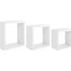 Mensole in legno a cubo Incubo 35x35x15,5/30x30x15,5/25x25x15,5 cm bianco 3 pz