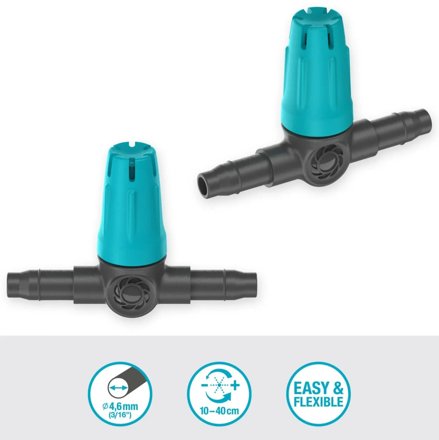 Microzampillo in linea Gardena regolabile per tubi da 4,6 mm Micro-Drip-System