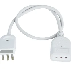 Mini prolunga salvaspazio, spina 10A, H05VV-F 3G0,75 -10A 50cm. Bianco