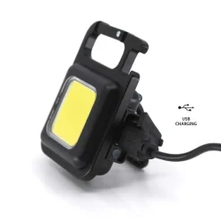 Mini torcia multifunzione ricaricabile USB con moschettone