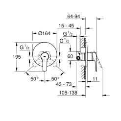 Miscelatore a incasso per doccia Grohe Quickfix Start
