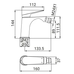Miscelatore bidet Dynamic cromo
