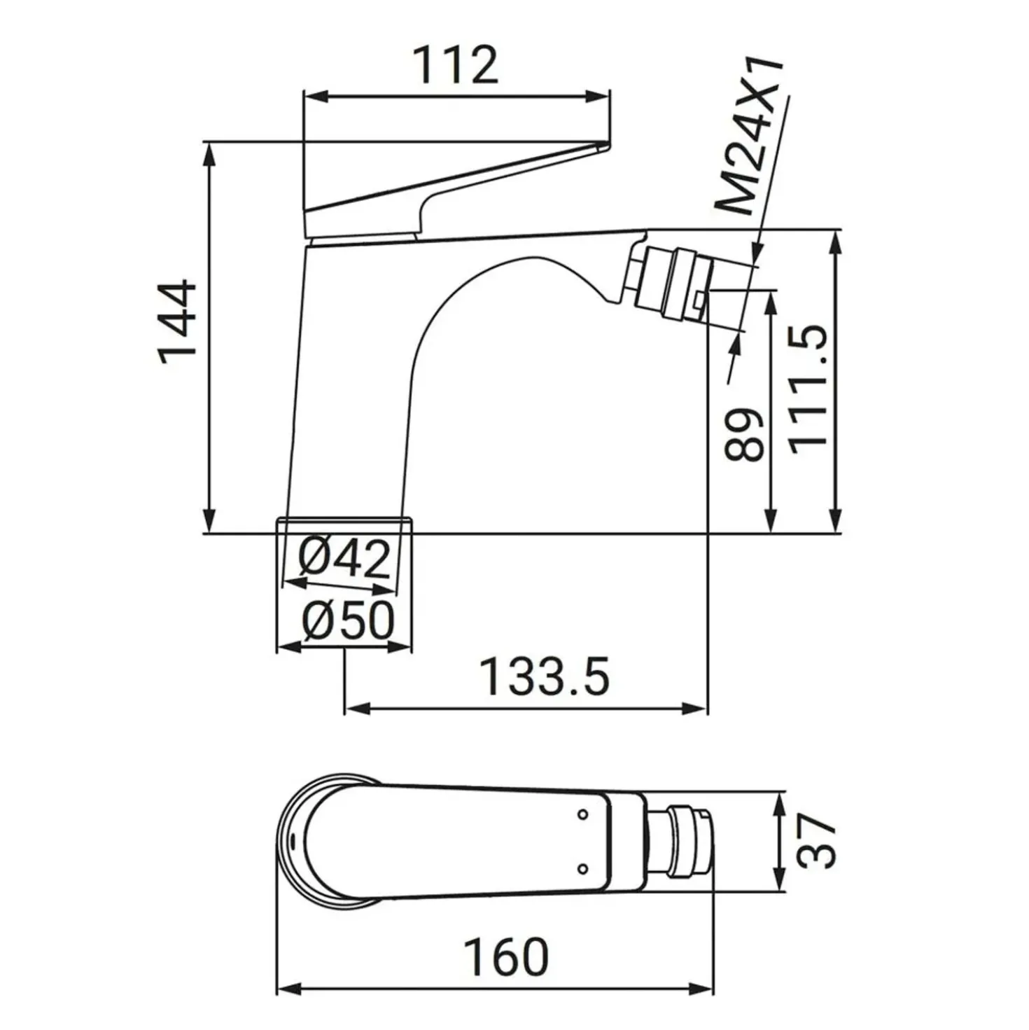 Miscelatore bidet Dynamic cromo