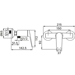 Miscelatore esterno doccia Dynamic gungrey