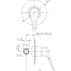 Miscelatore incasso doccia Prime 1 via cromo