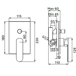 Miscelatore incasso doccia con deviatore Zefir oro opaco Ø 35 mm