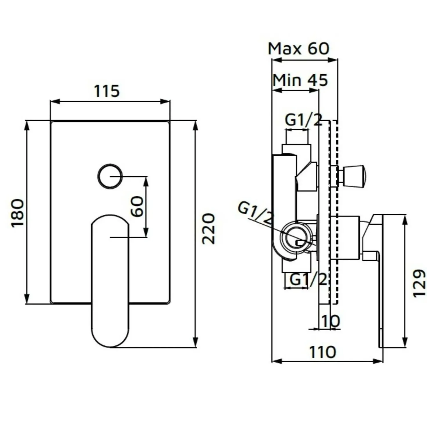 Miscelatore incasso doccia con deviatore Zefir oro opaco Ø 35 mm