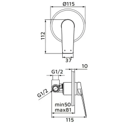Miscelatore incasso doccia Dynamic gungrey