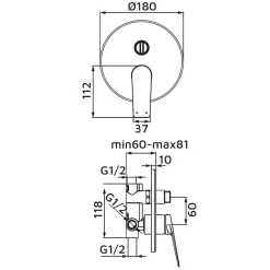 Miscelatore incasso doccia con deviatore Dynamic gungrey