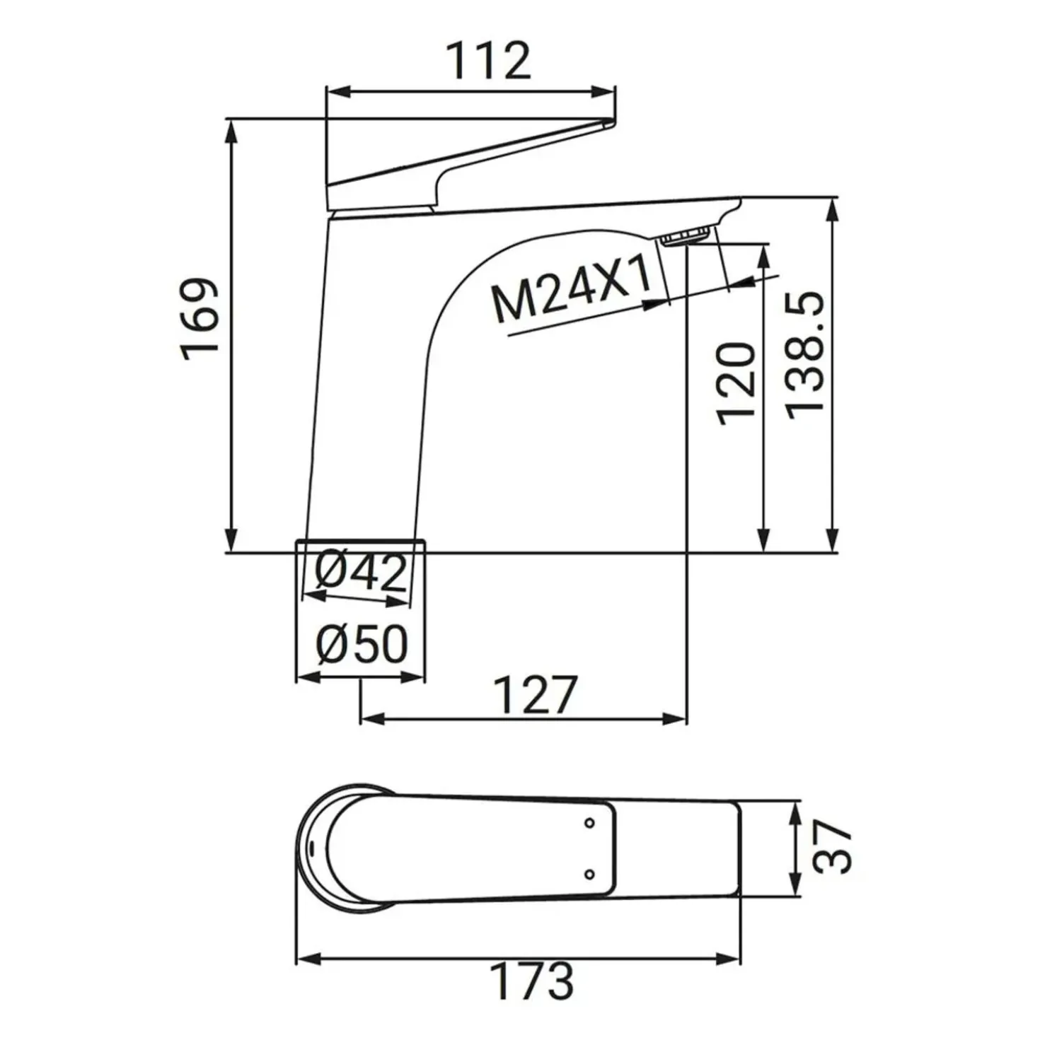 Miscelatore lavabo Dynamic gungrey
