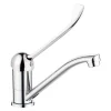 Miscelatore lavabo Nueva Paz alto con bocca girevole con leva clinica cromo