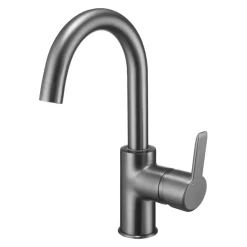 Miscelatore lavabo Rodas titanio H65 L200 P385 mm