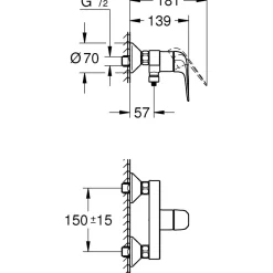 Miscelatore monocomando doccia Grohe Swift