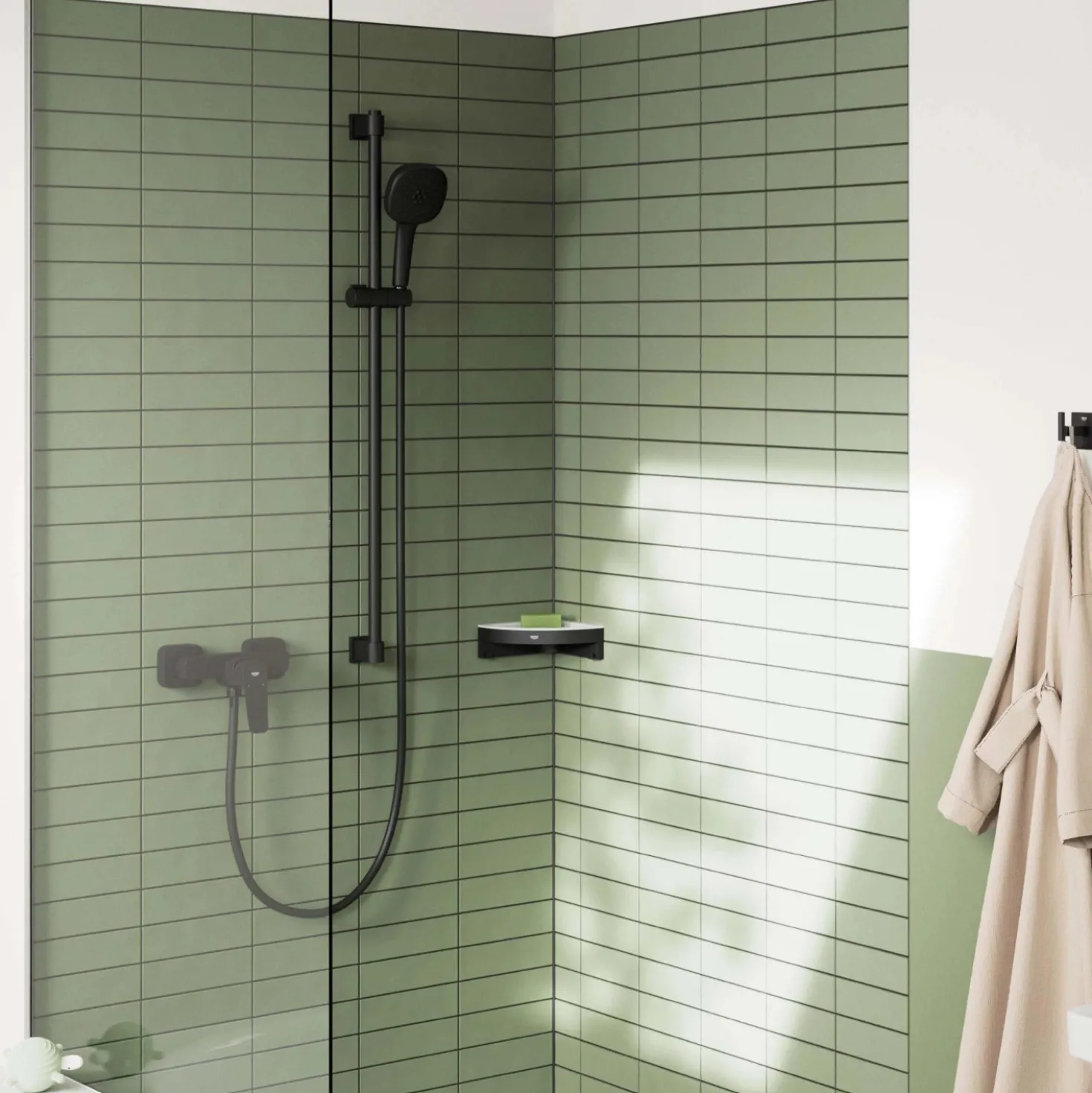 Miscelatore monocomando doccia esterno Grohe Dice nero opaco