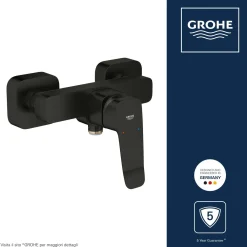 Miscelatore monocomando doccia esterno Grohe Dice nero opaco