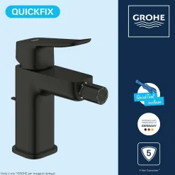 Miscelatore monocomando per bidet Grohe Dice nero opaco