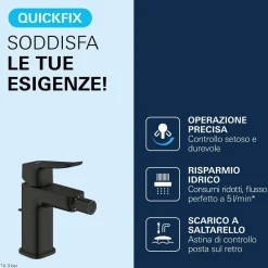 Miscelatore monocomando per bidet Grohe Dice nero opaco