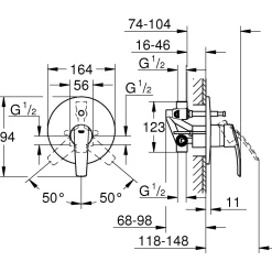 Miscelatore monocomando per vasca-doccia Grohe Start a incasso cromo