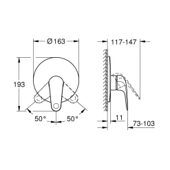 Miscelatore monocomando Swift incasso doccia cromo