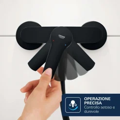 Miscelatore monocomando vasca esterno Grohe Dice nero opaco